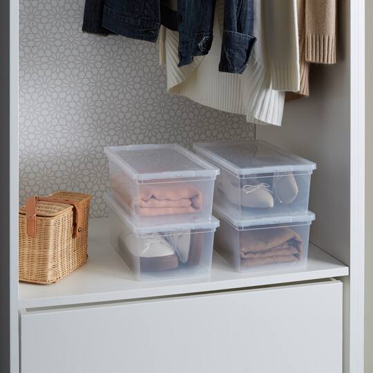 Simplify Clear Stackable Storage Bins with Lids, 6ct.